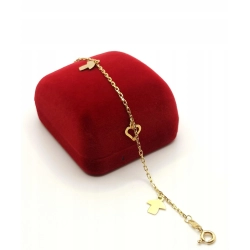 Złota bransoletka z Zawieszkami PR.750 W:2,78gr Dł.18cm InterSKLEP