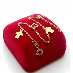 Złota bransoletka z Zawieszkami PR.750 W:2,78gr Dł.18cm InterSKLEP