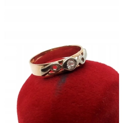 Złoty pierścionek obrączka z Cyrkonią Pr.583 W:2,80gr Roz.17