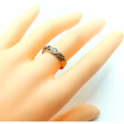 Złoty pierścionek obrączka z Cyrkonią Pr.583 W:2,80gr Roz.17