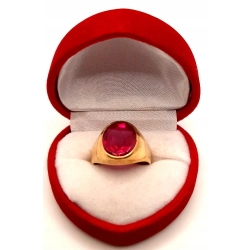 Złoty sygnet z Rubinem PR.585 W:7,45gr R.15 InterSKLEP