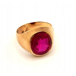 Złoty sygnet z Rubinem PR.585 W:7,45gr R.15 InterSKLEP