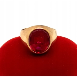 Złoty sygnet z Rubinem PR.585 W:7,45gr R.15 InterSKLEP