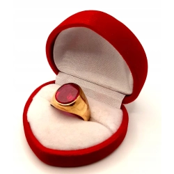 Złoty sygnet z Rubinem PR.585 W:7,45gr R.15 InterSKLEP