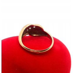 Złoty pierścionek szeroki z Cyrkoniami Pr.585 W:3,64gr Roz.15