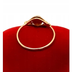 Złoty pierścionek z brązowym kamieniem PR.585 W:1,57gr R.18 InterSKLEP