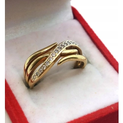 Złoty pierścionek szeroki ażurowy Pr.333 W:2,64gr Roz.11