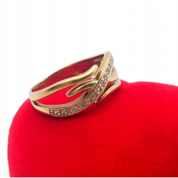 Złoty pierścionek szeroki ażurowy Pr.333 W:2,64gr Roz.11