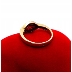 Złoty pierścionek z cyrkoniami czerwone oczko Pr.585 W:2,37gr Roz.9