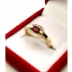 Złoty pierścionek z cyrkoniami czerwone oczko Pr.585 W:2,37gr Roz.9
