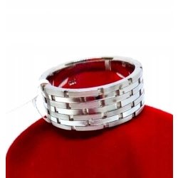 Złoty pierścień obrączka męska szeroka białe złoto Pr.375 W:11,28gr R.22