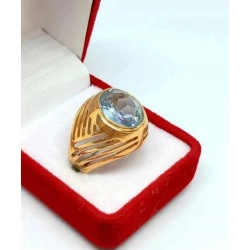 Złoty pierścionek z akwamarynem Pr.585 W:6,75gr Roz.13 InterSKLEP