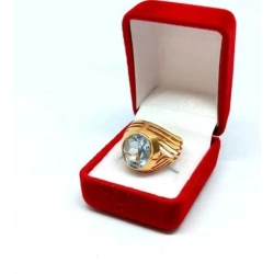 Złoty pierścionek z akwamarynem Pr.585 W:6,75gr Roz.13 InterSKLEP
