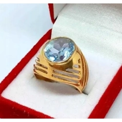 Złoty pierścionek z akwamarynem Pr.585 W:6,75gr Roz.13 InterSKLEP