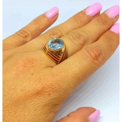 Złoty pierścionek z akwamarynem Pr.585 W:6,75gr Roz.13 InterSKLEP