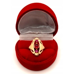 Złoty pierścionek z Rubinkami PR.585 W:3,56gr R.12 InterSKLEP