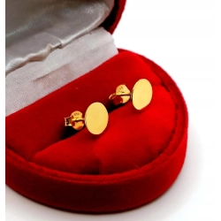 Złote kolczyki okrągłe gładkie sztyft Pr.585 W:1,02gr NOWE InterSKLEP