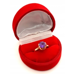 Złoty pierścionek z Ametystem PR.583 W:2,83gr R.9 InterSKLEP