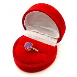 Złoty pierścionek z Ametystem PR.583 W:2,83gr R.9 InterSKLEP
