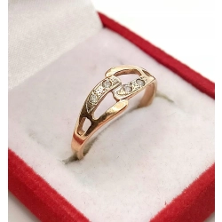 Złoty pierścionek z cyrkoniami pr.585 W:1,53gr Roz.11 InterSKLEP