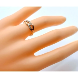 Złoty pierścionek z cyrkoniami pr.585 W:1,53gr Roz.11 InterSKLEP