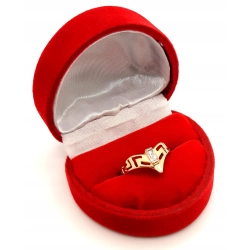 Złoty pierścionek Grecki wzór z cyrkonią PR.585 W:1,28gr R.11 InterSKLEP