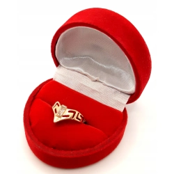 Złoty pierścionek Grecki wzór z cyrkonią PR.585 W:1,28gr R.11 InterSKLEP