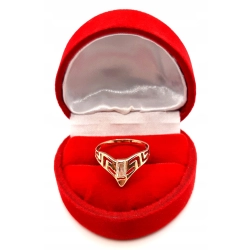 Złoty pierścionek Grecki wzór z cyrkonią PR.585 W:1,28gr R.11 InterSKLEP