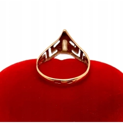 Złoty pierścionek Grecki wzór z cyrkonią PR.585 W:1,28gr R.11 InterSKLEP