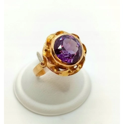 Złoty pierścionek z Ametystem Pr.750 W:6,95gr Roz.20 InterSKLEP