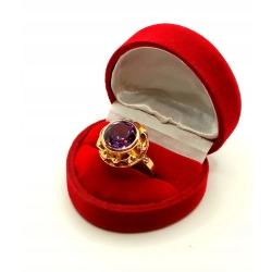 Złoty pierścionek z Ametystem Pr.750 W:6,95gr Roz.20 InterSKLEP