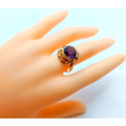 Złoty pierścionek z Ametystem Pr.750 W:6,95gr Roz.20 InterSKLEP
