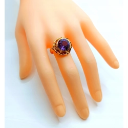 Złoty pierścionek z Ametystem Pr.750 W:6,95gr Roz.20 InterSKLEP
