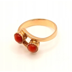 Złoty pierścionek z Koralami PR.585 W:3,48gr R.13 InterSKLEP