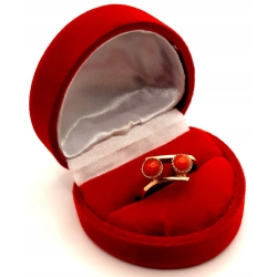 Złoty pierścionek z Koralami PR.585 W:3,48gr R.13 InterSKLEP