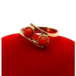 Złoty pierścionek z Koralami PR.585 W:3,48gr R.13 InterSKLEP