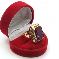 Złoty pierścionek z ametystem Pr.585 W:12,08gr R.14 InterSKLEP