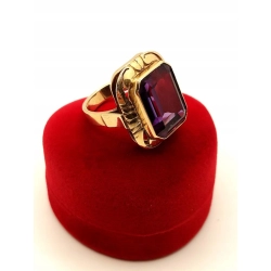 Złoty pierścionek z ametystem Pr.585 W:12,08gr R.14 InterSKLEP
