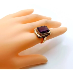 Złoty pierścionek z ametystem Pr.585 W:12,08gr R.14 InterSKLEP