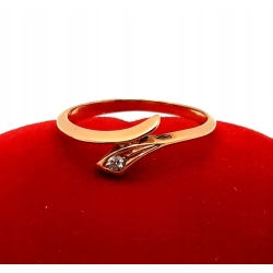 Złoty pierścionek z Cyrkonią PR.585 W:1,64gr R.14 InterSKLEP