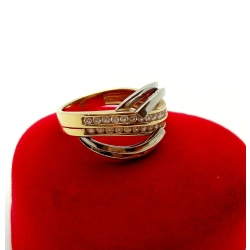 Złoty pierścionek z cyrkoniami Szeroki Pr.585 W:4,29gr R.15 InterSKLEP