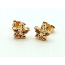 Złote kolczyki Liście konopii sztyft Pr.585 w: 1,43gr InterSKLEP