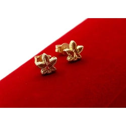 Złote kolczyki Liście konopii sztyft Pr.585 w: 1,43gr InterSKLEP