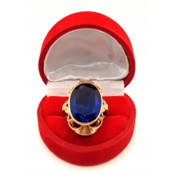 Złoty pierścionek landrynka niebieska PR.585 W:12,05gr R.15 InterSKLEP