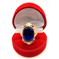 Złoty pierścionek landrynka niebieska PR.585 W:12,05gr R.15 InterSKLEP