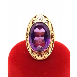 Złoty pierścionek z Ametystem PR.585 W:13,30gr R.17 InterSKLEP