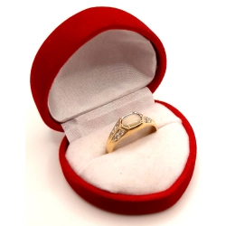 Złoty pierścionek z Opalem i cyrkoniami PR.585 W:2,74gr R.17 InterSKLEP