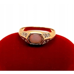 Złoty pierścionek z Opalem i cyrkoniami PR.585 W:2,74gr R.17 InterSKLEP