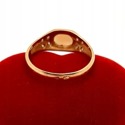 Złoty pierścionek z Opalem i cyrkoniami PR.585 W:2,74gr R.17 InterSKLEP