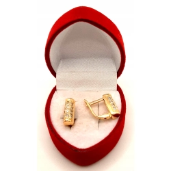 Złote kolczyki z Cyrkoniami PR.585 W:3,69gr InterSKLEP